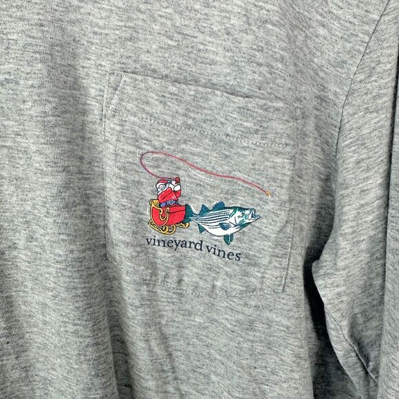 Vineyard Vines Santa Flying Through the Night Mens Long Sleeve Small - Picture 3 of 5